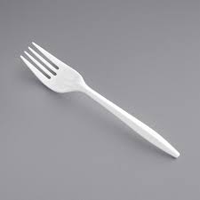 Perk™ Polystyrene Fork, Medium-Weight, White