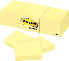 Notas Post-it®, 1 3/8" x 1 7/8", amarillo canario, 100 hojas/bloc, 24 blocs/paquete (653-24VAD-B)