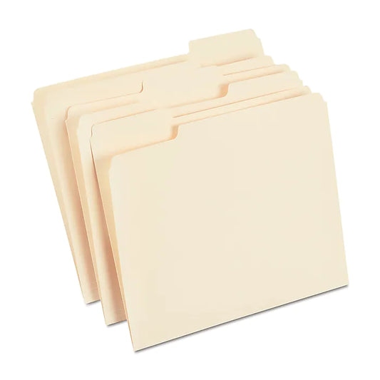 Staples File Folder, 1/3 Cut Tab, Letter Size, Manila, 100/Box