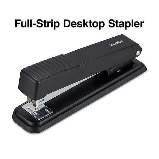 Grapadora de escritorio Staples, capacidad de tira completa, negra (24547-CC) 